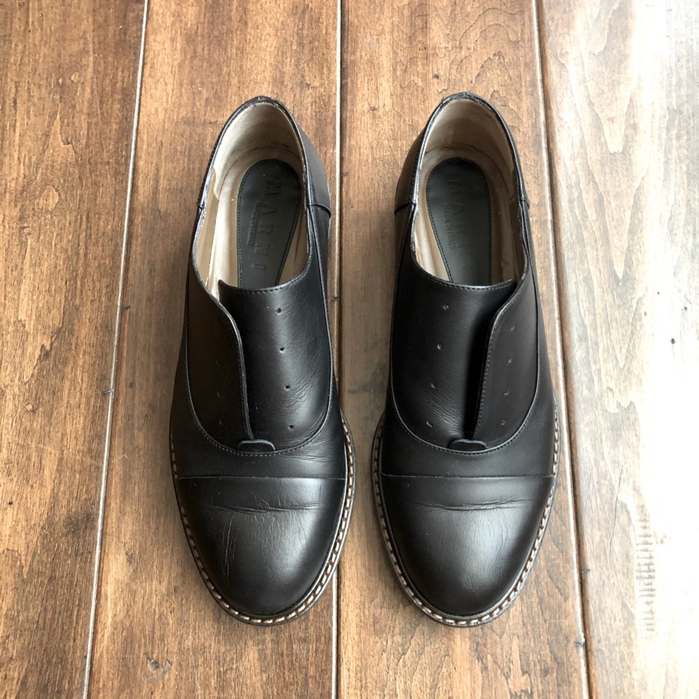 Marni Dark Leather Loafers